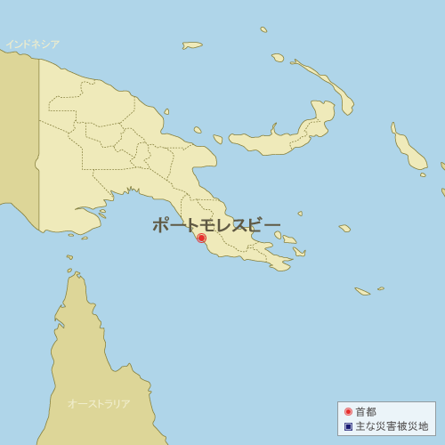 パプアニューギニアの地図