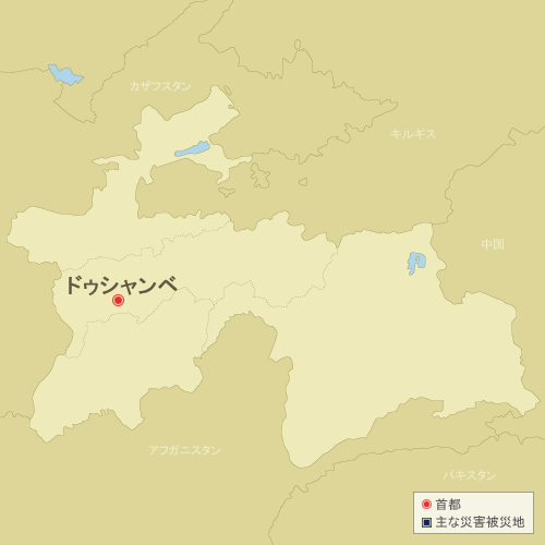 タジキスタンの地図