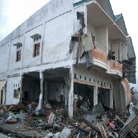Banda Aceh Collapsed building by Tsunami