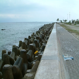 Male Is., Kaafu Atoll Sea Wall which Protected City of Male